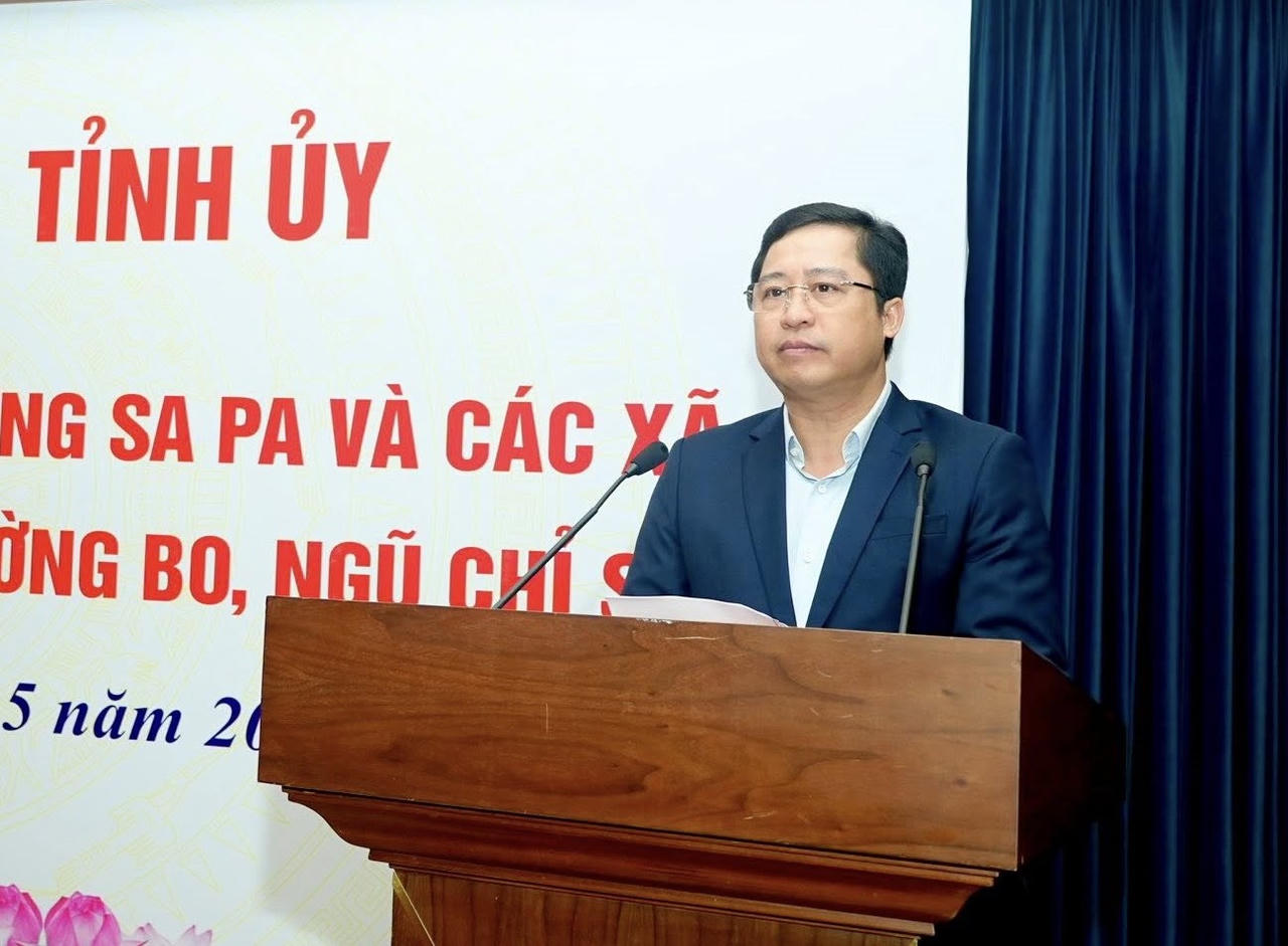 Bí thư Tỉnh ủy Lào Cai Dương Quốc Huy phát biểu giao nhiệm vụ