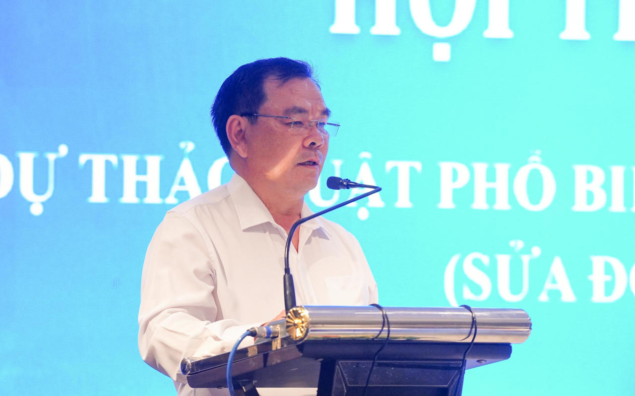 Ông Trần Văn Hiếu - Giám đốc Sở Tư pháp tỉnh Khánh Hòa phát biểu.