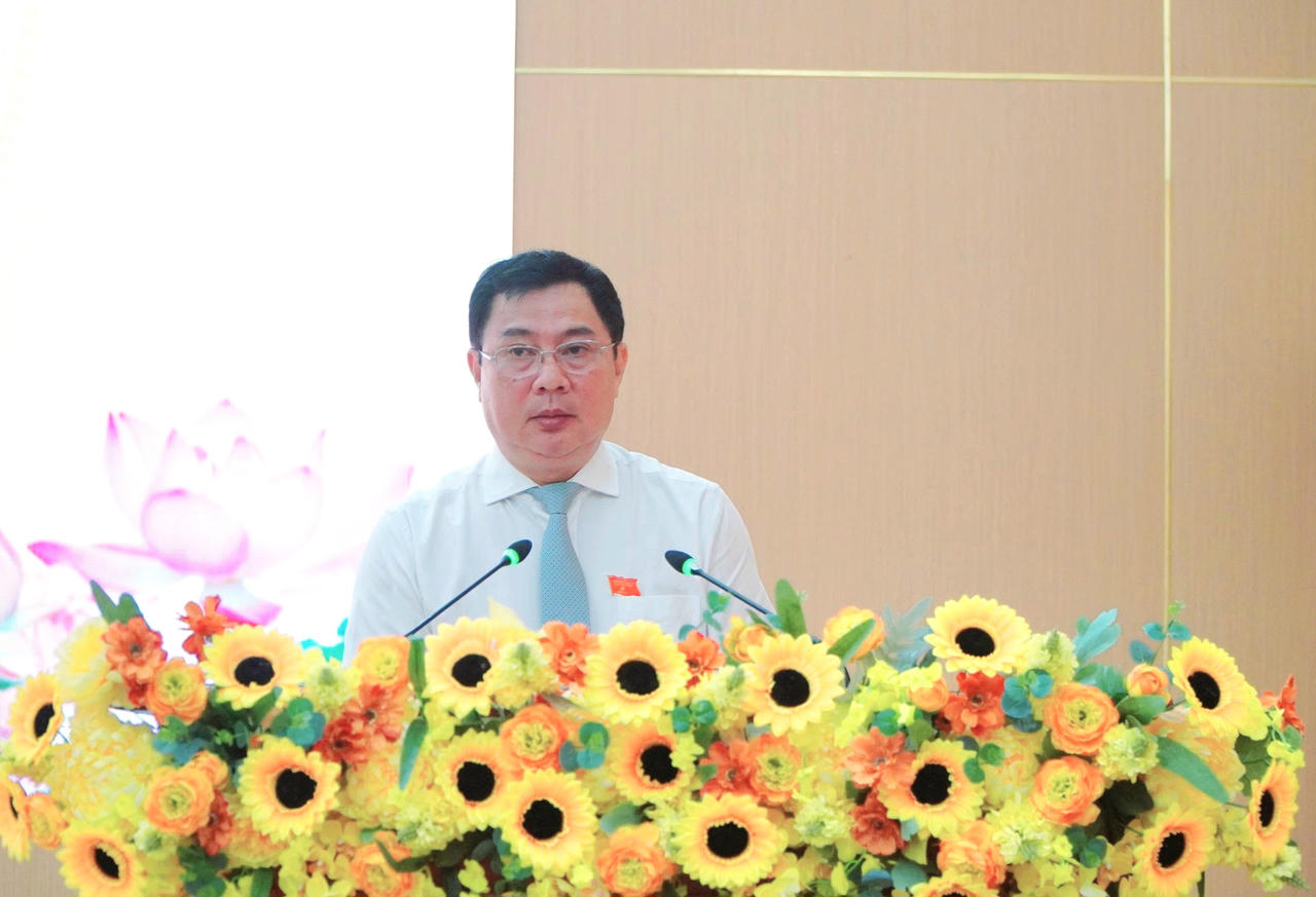 Ông Võ Minh Trung, Giám đốc Sở Khoa học và Công nghệ tỉnh An Giang phát biểu