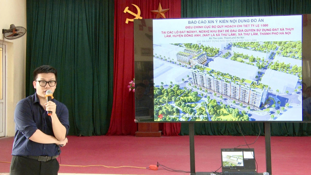 Đại diện đơn vị tư vấn trình bày, tiếp thu ý kiến để tiếp tục hoàn thiện đồ án theo quy định.