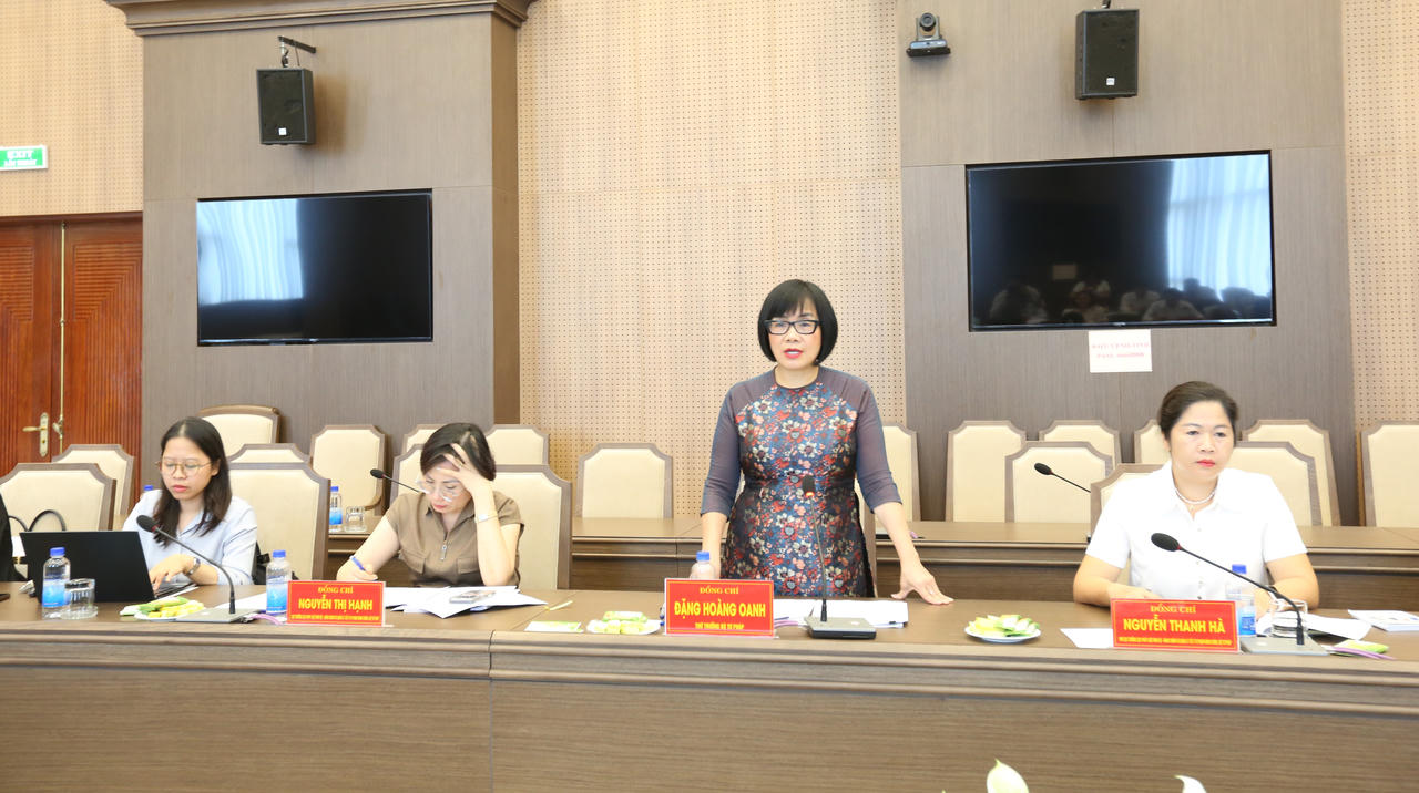 Thứ trưởng Đặng Hoàng Oanh phát biểu tại buổi làm việc. Ảnh: Đức Tuyển.