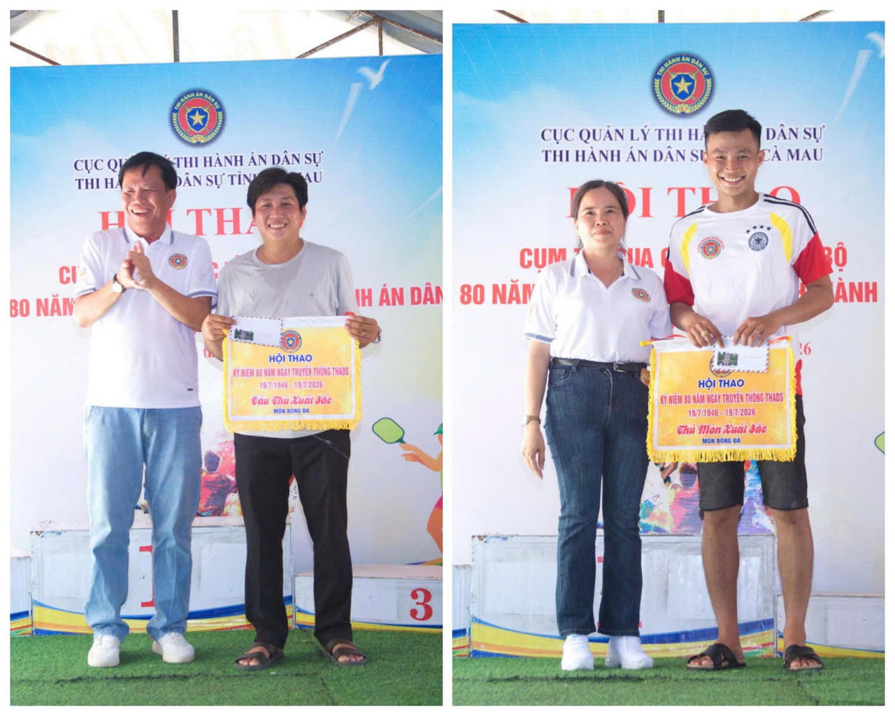 Ban Tổ chức trao giải các môn Pickleball, bóng bàn; đồng thời vinh danh hiệu Thủ môn xuất sắc nhất và Vua phá lưới cho cá nhân đạt thành tích nổi bật tại Hội thao.