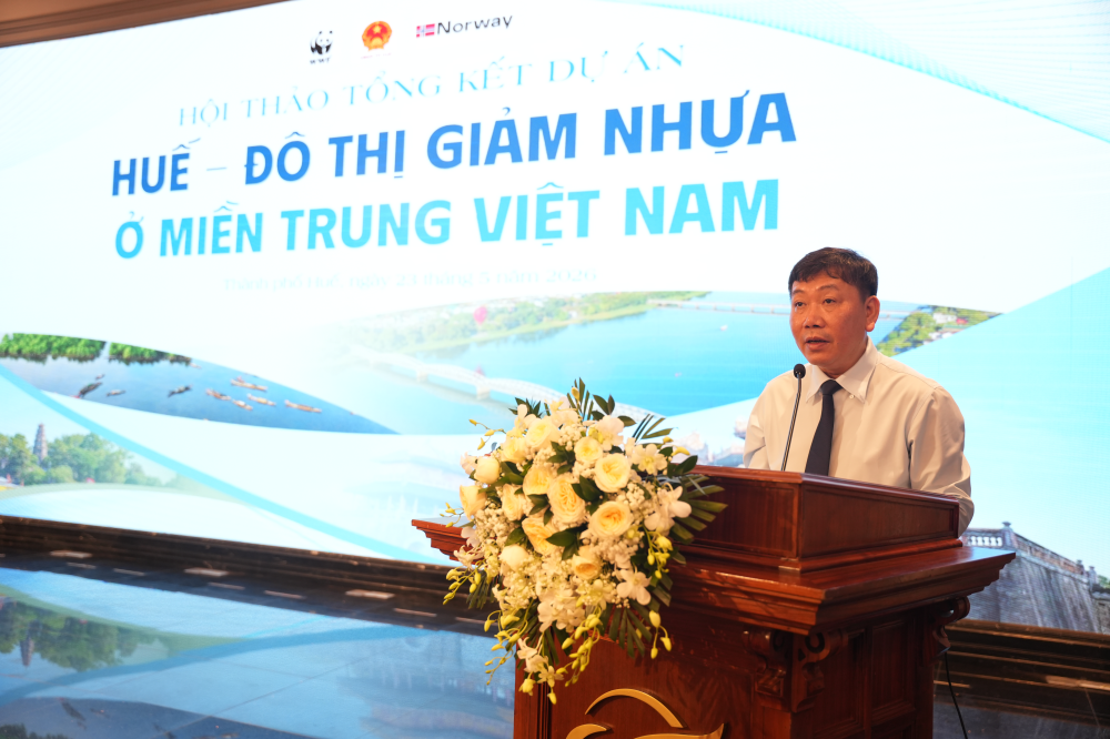 Vụ trưởng Vụ Hợp tác Quốc tế, Bộ Nông nghiệp và Môi trường Nguyễn Đỗ Anh Tuấn phát biểu tại Hội thảo.