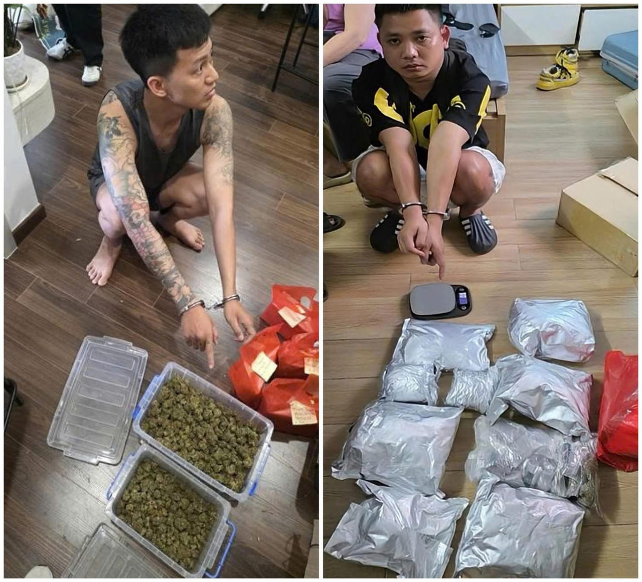 Tang vật bị thu giữ. (Ảnh: Công an TP Hà Nội)