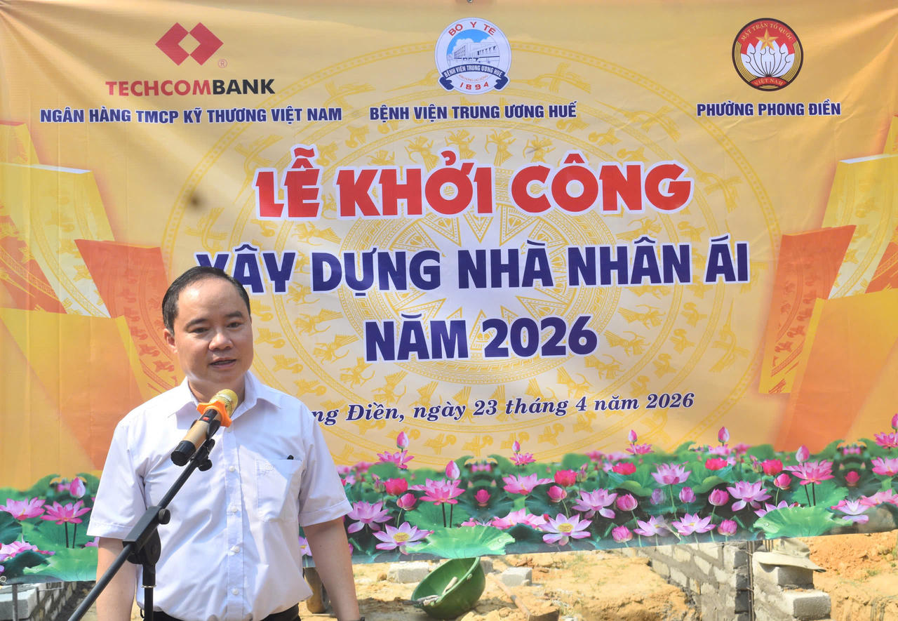 Bác sĩ Phạm Như Vĩnh Tuyên gửi gắm niềm tin và sự sẻ chia tại buổi lễ khởi công xây dựng nhà nhân ái năm 2026.