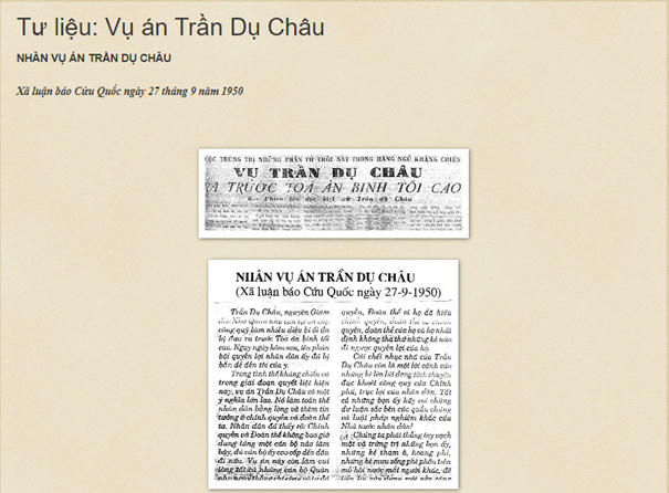 Bài viết của nhà báo Hồng Hà về vụ án Trần Dụ Châu năm 1950 trên Báo Cứu Quốc (Ảnh tư liệu).