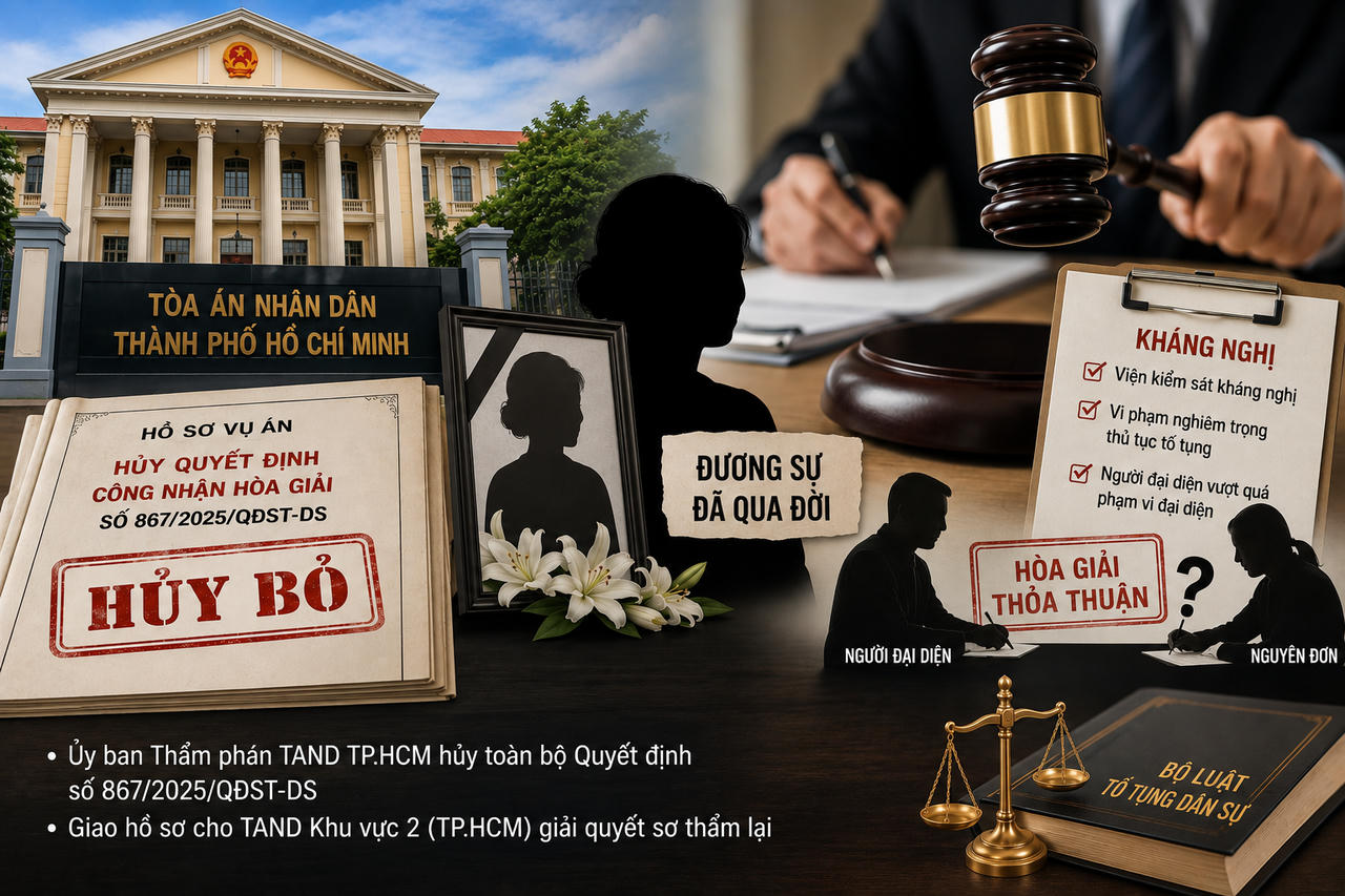 Vụ "hòa giải khi đương sự đã qua đời": TAND TP.HCM chính thức hủy quyết định trái luật