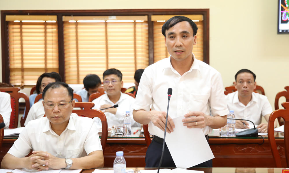 Ông Lương Thế Tuấn, Bí thư Đảng ủy xã Lục Nam nêu ý kiến.