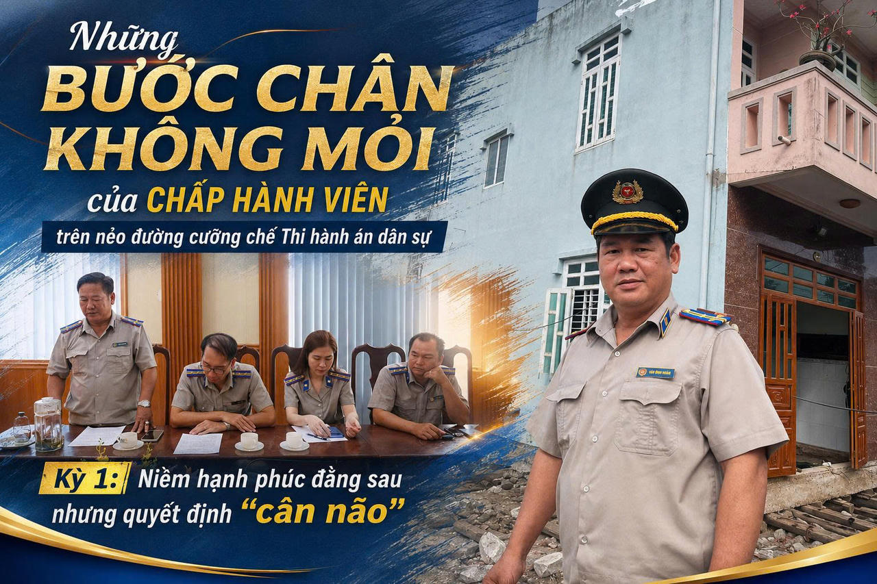 Những bước chân không mỏi của Chấp hành viên trên nẻo đường cưỡng chế Thi hành án dân sự. 
Kỳ 1: Niềm hạnh phúc đằng sau nhưng quyết định “cân não’’