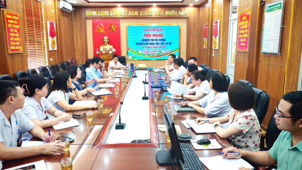 Hội nghị nghiệm thu đề cương nghiên cứu khoa học cấp cơ sở được tổ chức tại bệnh viện.