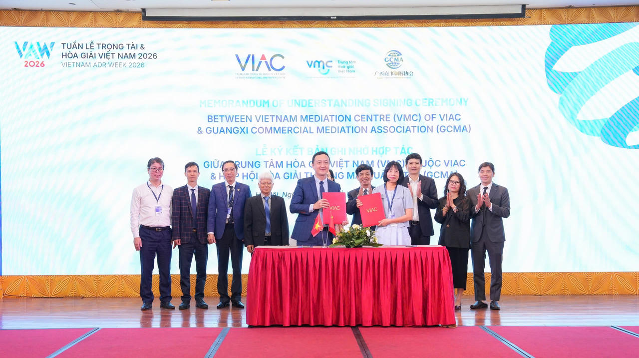 Lý kết Thỏa thuận Hợp tác giữa VMC và Hiệp hội Hòa giải Thương mại Quảng Tây (GCMA).
