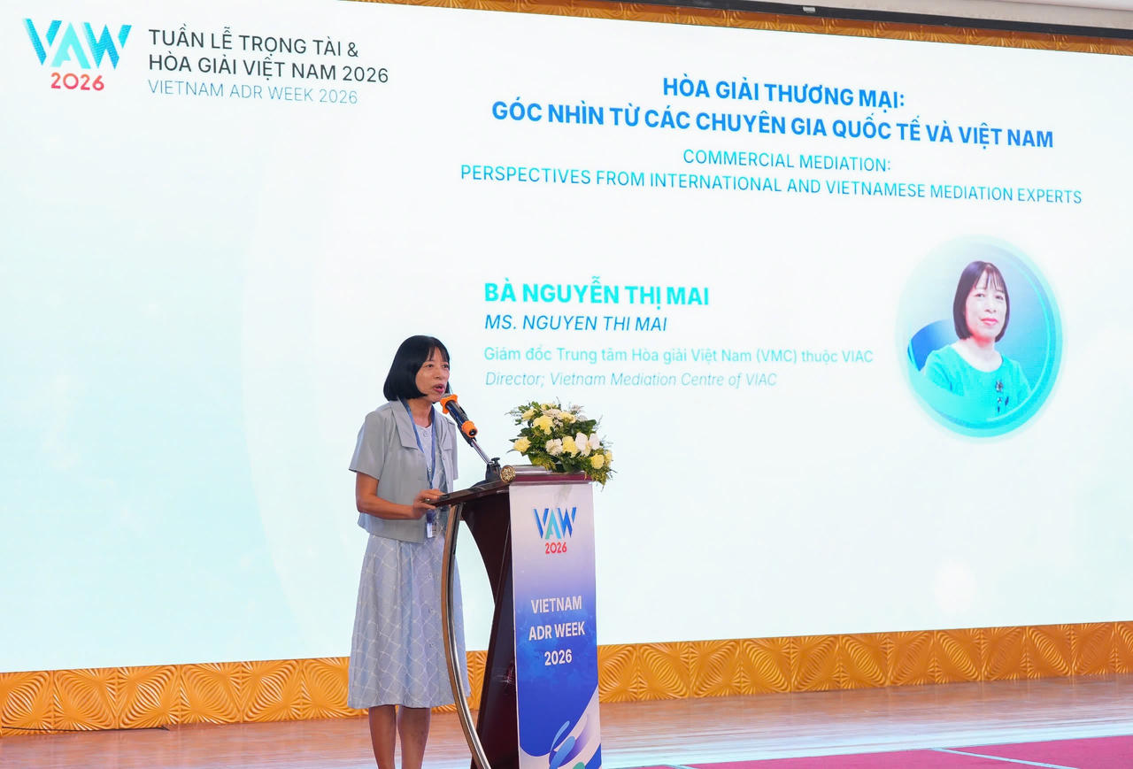 Bà Nguyễn Thị Mai – Giám đốc Trung tâm Hòa giải Việt Nam (VMC) thuộc VIAC.