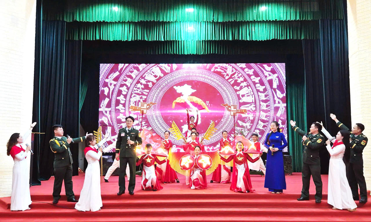 Phần thi của Chi đoàn Đồn Biên phòng Triệu Vân tại Hội thi cán bộ Đoàn giỏi và Tuyên truyền viên trẻ năm 2026.