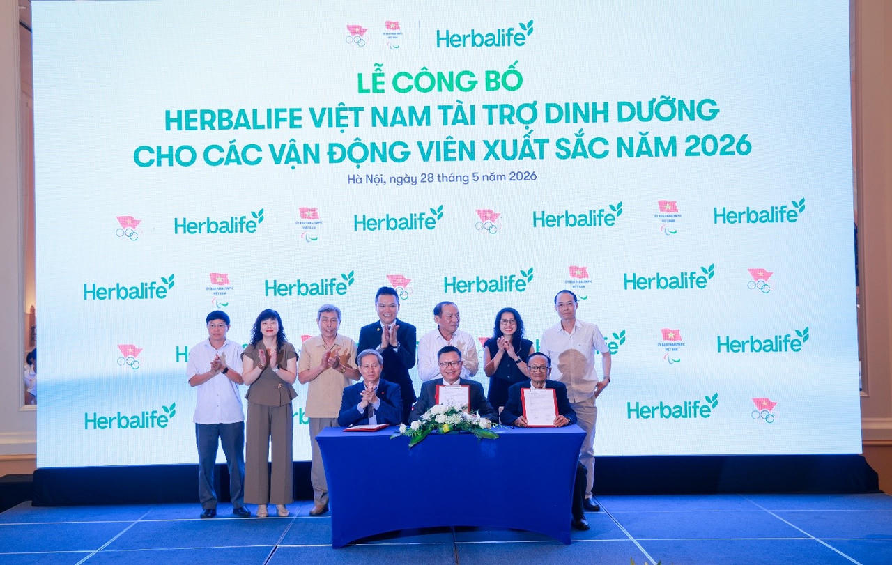 Herbalife Việt Nam ký kết chương trình tài trợ dinh dưỡng cho các vận động viên xuất sắc Việt Nam năm 2026, tiếp tục đồng hành cùng Ủy ban Olympic Việt Nam và Ủy ban Paralympic Việt Nam