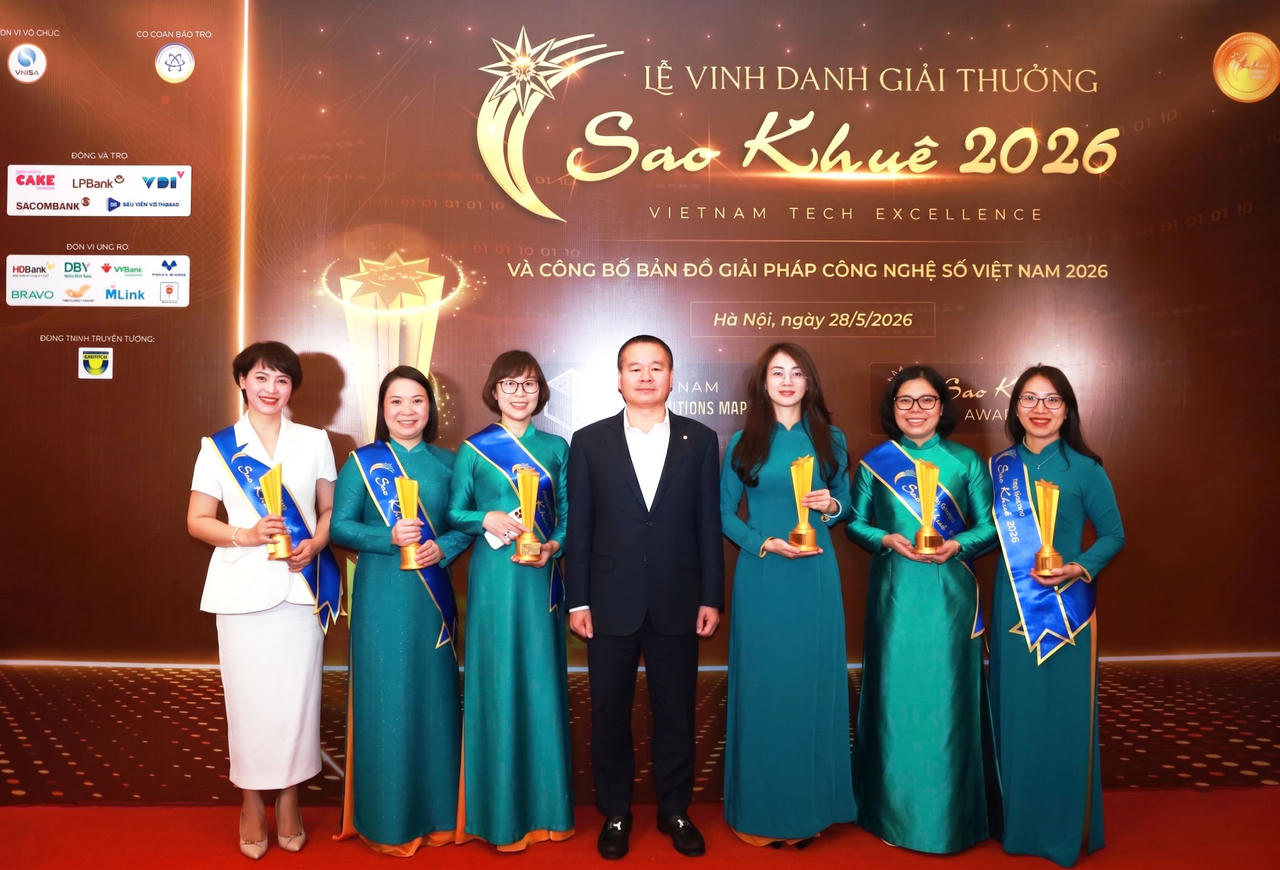 Đại diện một số đơn vị BIDV tại Lễ trao giải Sao Khuê 2026