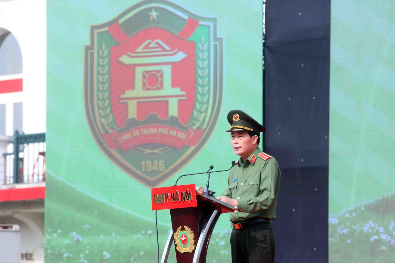 Thượng tướng Lê Quốc Hùng - Phó Bí thư Đảng ủy Công an Trung ương, Thứ trưởng Bộ Công an phát biểu tại chương trình.