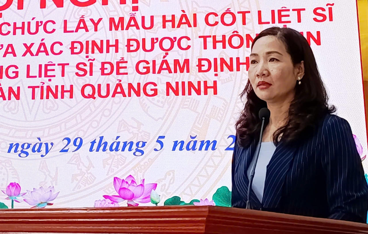 Bà Nguyễn Thị Hạnh - Phó Chủ tịch UBND tỉnh Quảng Ninh, Trưởng Ban Chỉ đạo 515 tỉnh, phát biểu tại hội nghị.