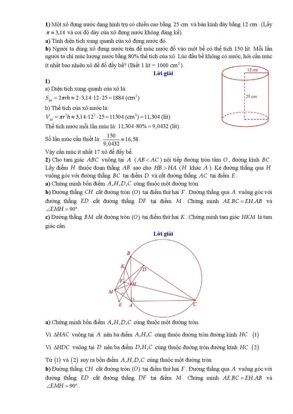 Gợi ý giải đề môn Toán thi vào lớp 10 Hà Nội
