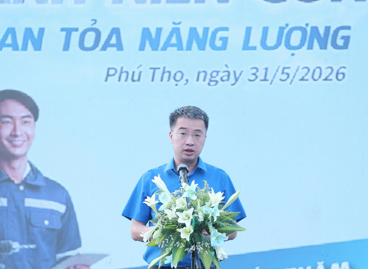 Ông Nguyễn Tường Lâm, Bí thư Trung ương Đoàn, Chủ tịch Trung ương Hội LHTN Việt Nam phát biểu tại Lễ ký kết. (Ảnh: ĐH)