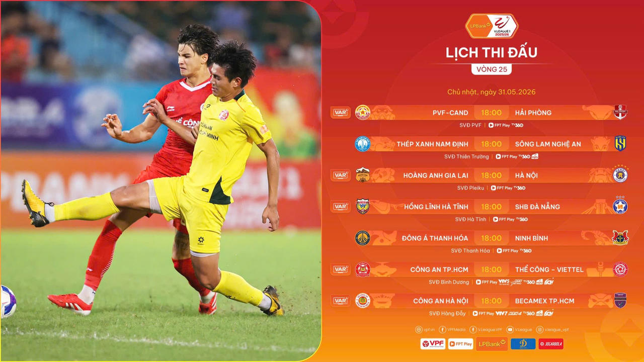 Vòng 25 V.League: Ai sẽ xuống hạng?