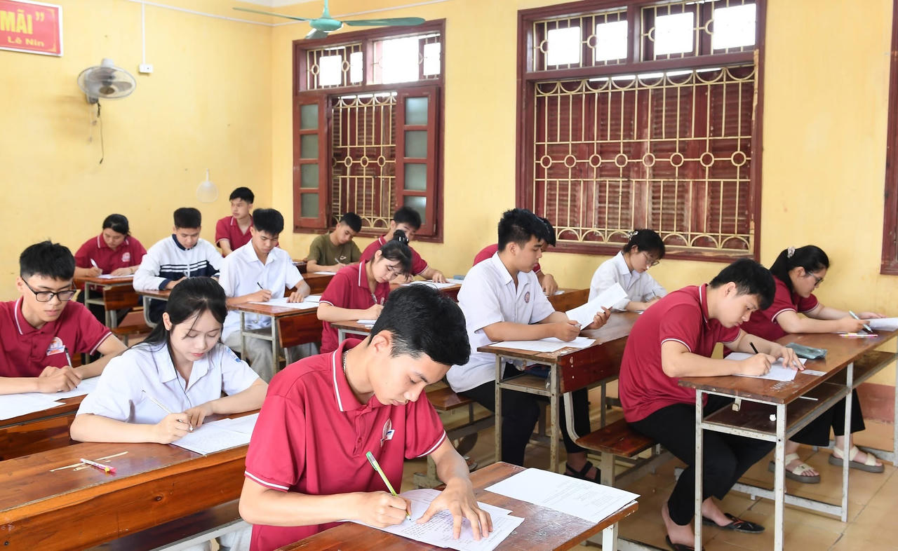 Học sinh Trường THPT Tân Trào - Tuyên Quang. (Ảnh: Lê Hanh)