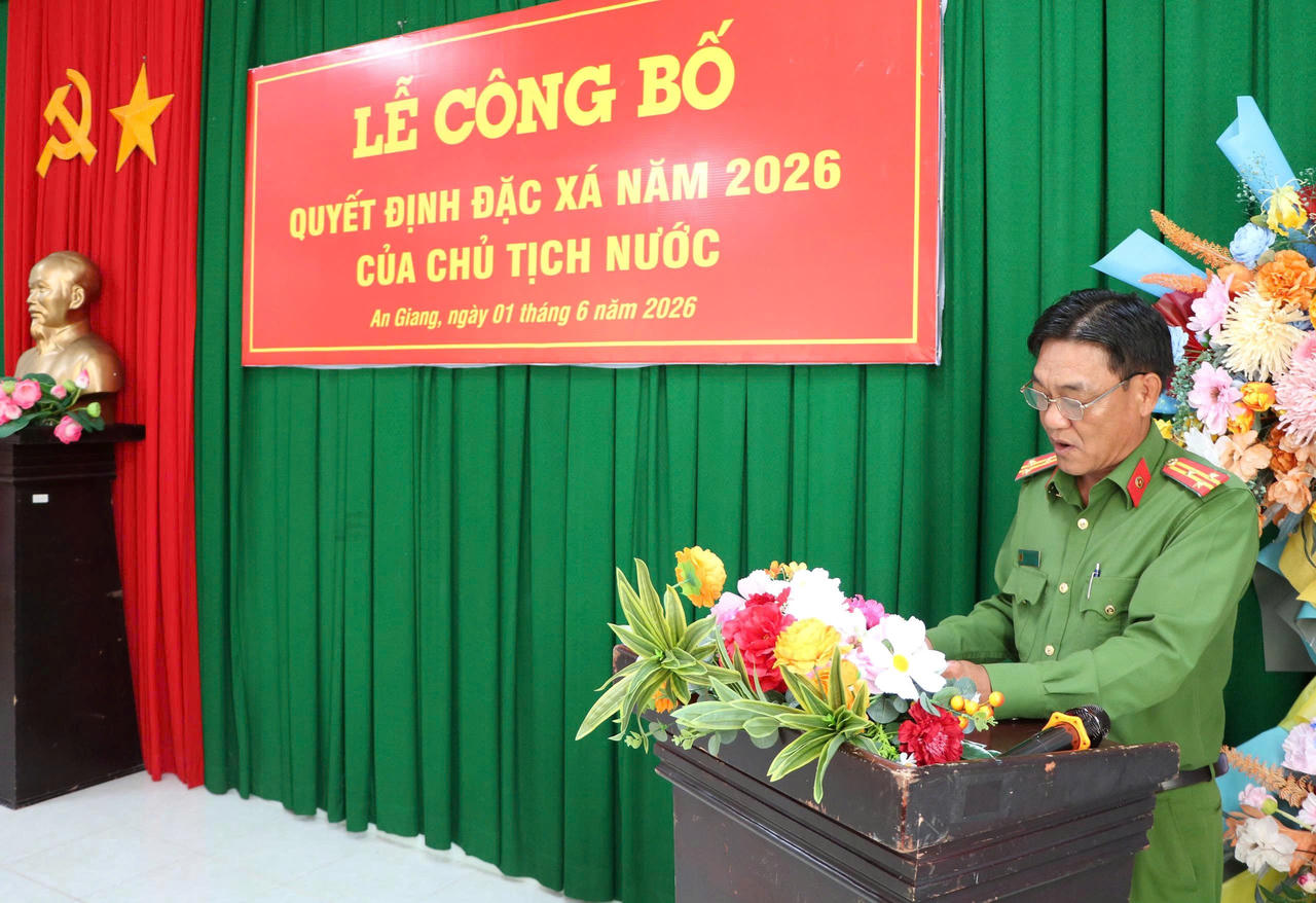 Công an tỉnh An Giang công bố Quyết định đặc xá năm 2026 của Chủ tịch nước