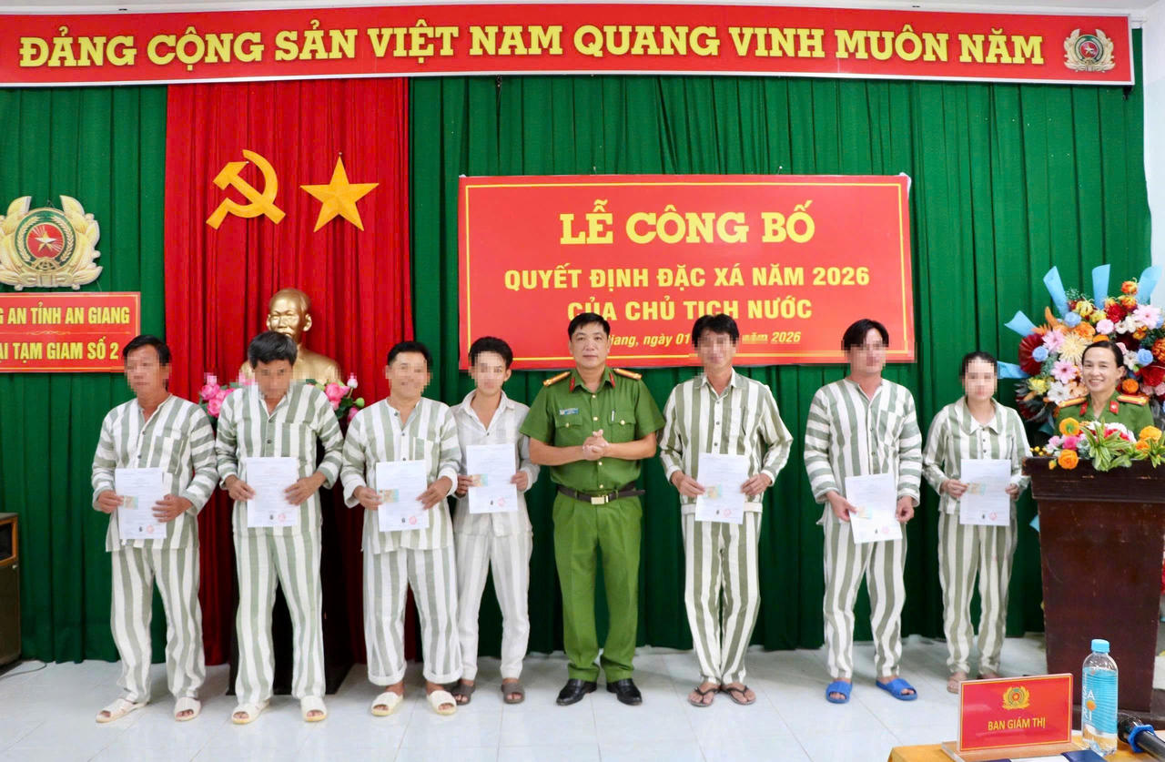 Công an tỉnh An Giang công bố Quyết định đặc xá năm 2026 của Chủ tịch nước