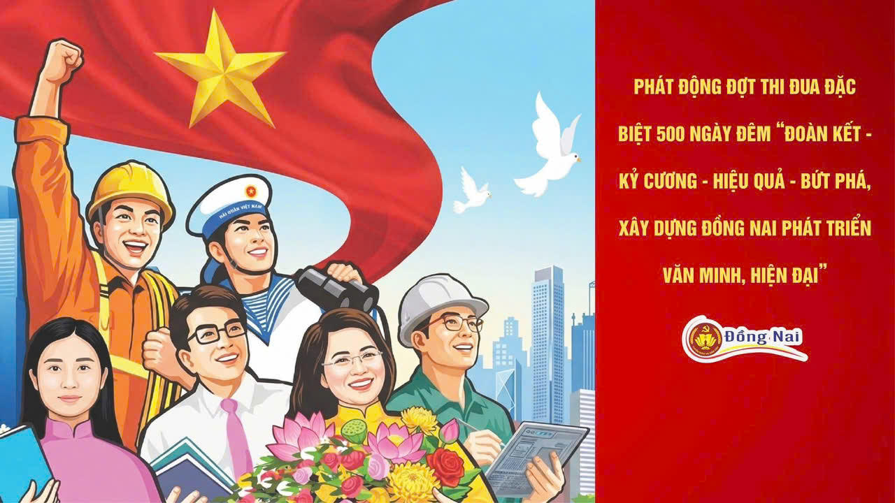 Tranh cổ động đợt thi đua đặc biệt 500 ngày đêm.