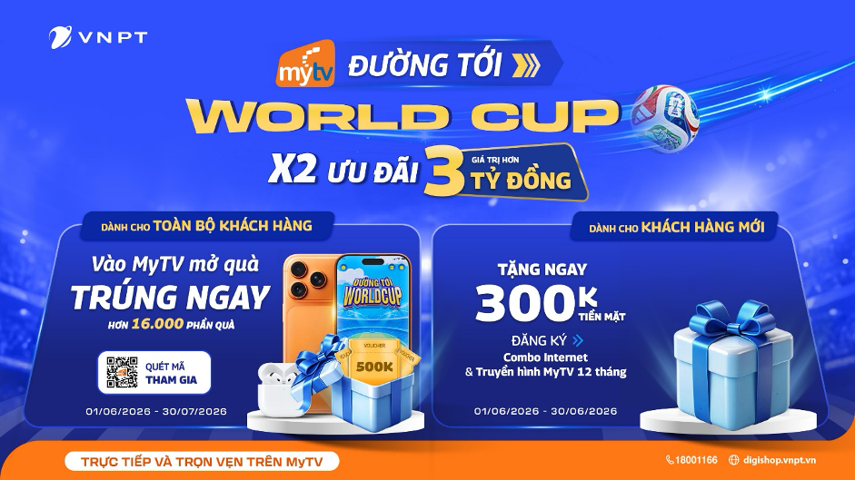 World Cup 2026™: Vừa xem bóng đá, vừa có cơ hội 'săn' iPhone trên MyTV
