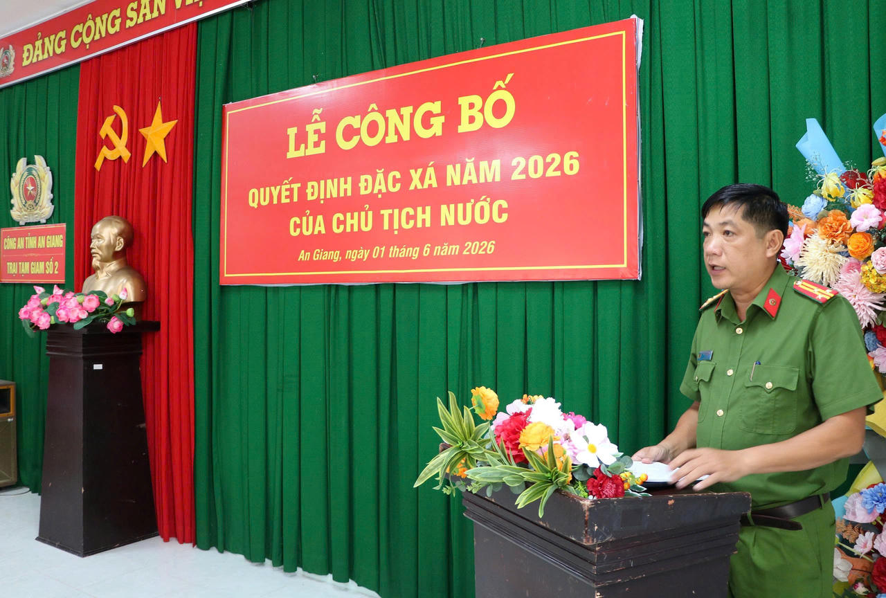Công an tỉnh An Giang công bố Quyết định đặc xá năm 2026 của Chủ tịch nước