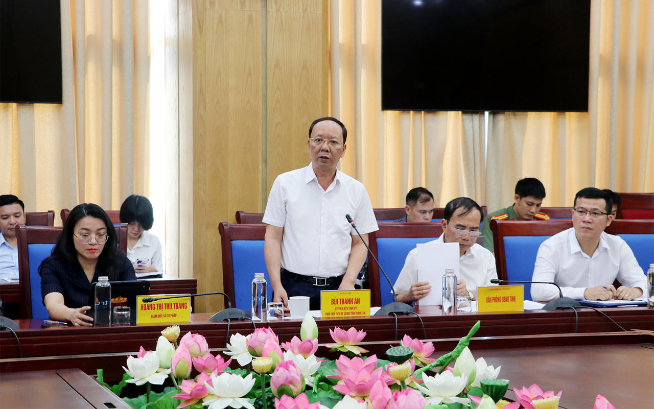 Phó Chủ tịch Thường trực UBND tỉnh Nghệ An Bùi Thanh An phát biểu.