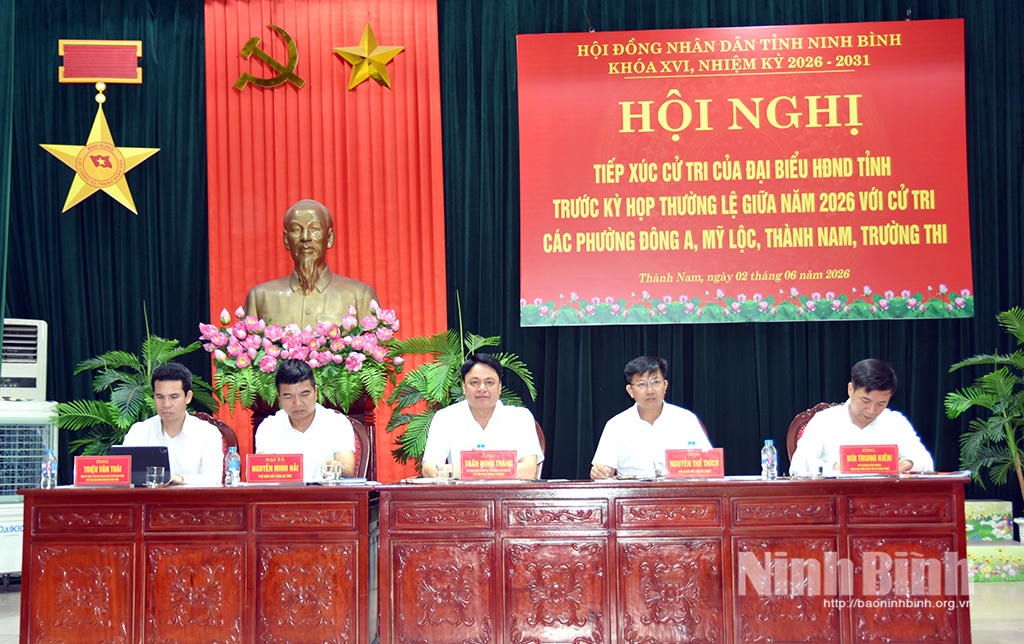 Tổ đại biểu số 5 HĐND tỉnh khóa XVI, nhiệm kỳ 2026-2031 tiếp xúc với cử tri các phường: Đông A, Mỹ Lộc, Ý Yên, Thành Nam, Trường Thi.