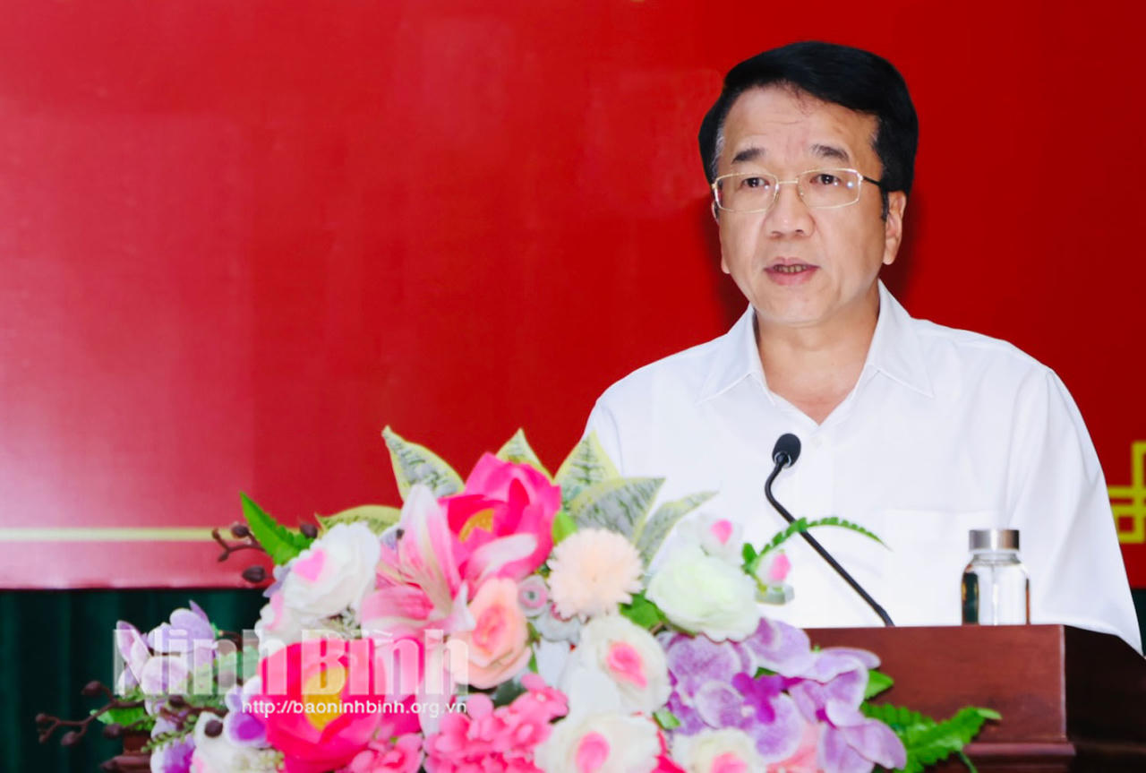 Ông Nguyễn Thanh Bình, Phó Bí thư Tỉnh ủy, Chủ tịch UBND tỉnh phát biểu kết luận hội nghị. Ảnh:&nbsp;Nguyễn Thơm - Đức Lam