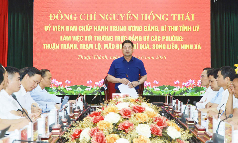 Bí thư Tỉnh ủy Bắc Ninh Nguyễn Hồng Thái: Các phường khu vực Thuận Thành phải quyết tâm đạt tăng trưởng hai con số