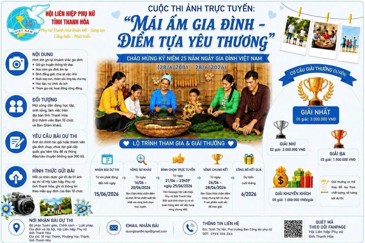 Thanh Hóa phát động cuộc thi ảnh “Mái ấm gia đình - Điểm tựa yêu thương”