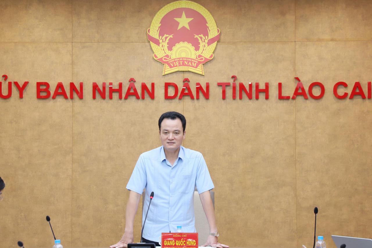 Phó Chủ tịch UBND tỉnh, Trưởng Ban Chỉ đạo THADS tỉnh Lào Cai Giàng Quốc Hưng đề nghị các sở, ban, ngành, địa phương tăng cường phối hợp. Ảnh: Linh Vũ.&nbsp;