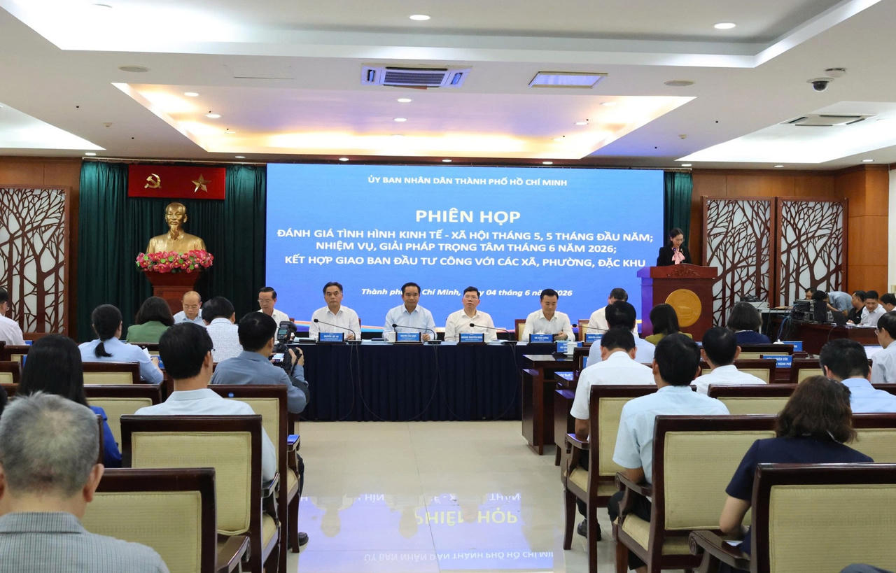 Chủ tịch UBND TP Hồ Chí Minh Nguyễn Văn Được chủ trì phiên họp đánh giá tình hình kinh tế - xã hội tháng 5, 5 tháng đầu năm và nhiệm vụ, giải pháp trọng tâm tháng 6/2026.