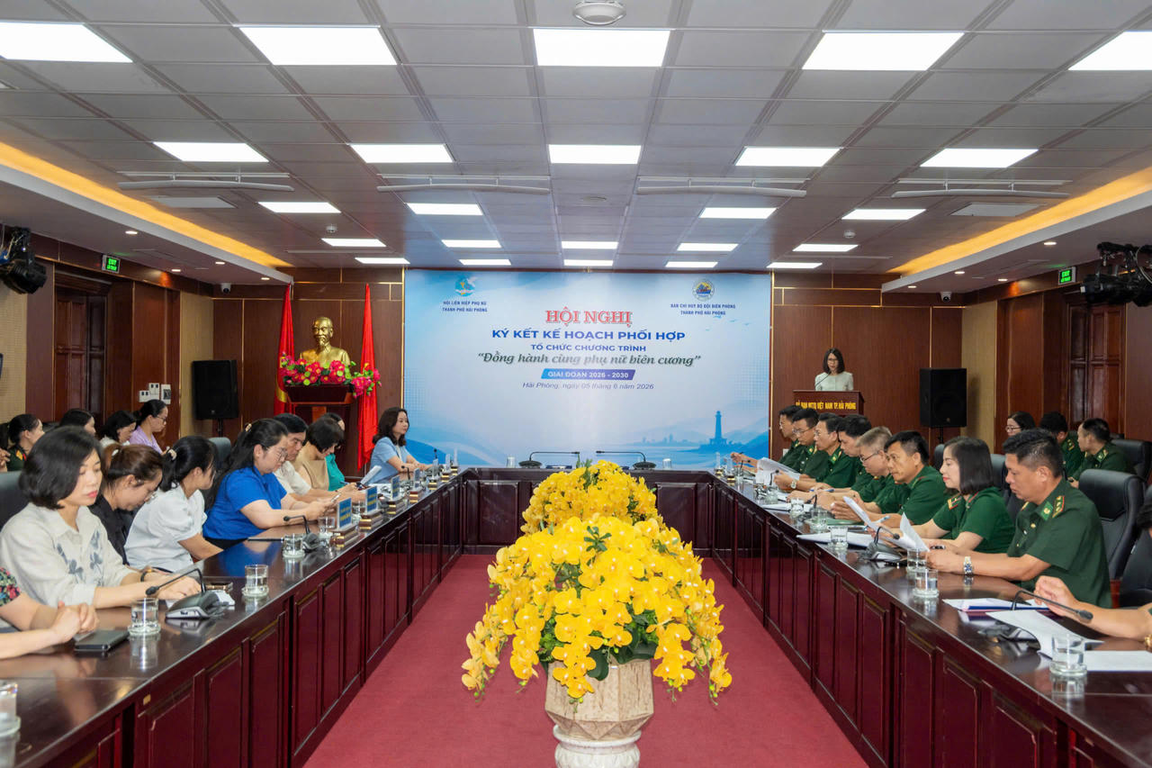 Ban Chỉ huy Bộ đội Biên phòng TP Hải Phòng và Hội Liên hiệp Phụ nữ TP Hải Phòng ký kết Chương trình phối hợp “Đồng hành cùng phụ nữ biên cương” giai đoạn 2026-2030.
