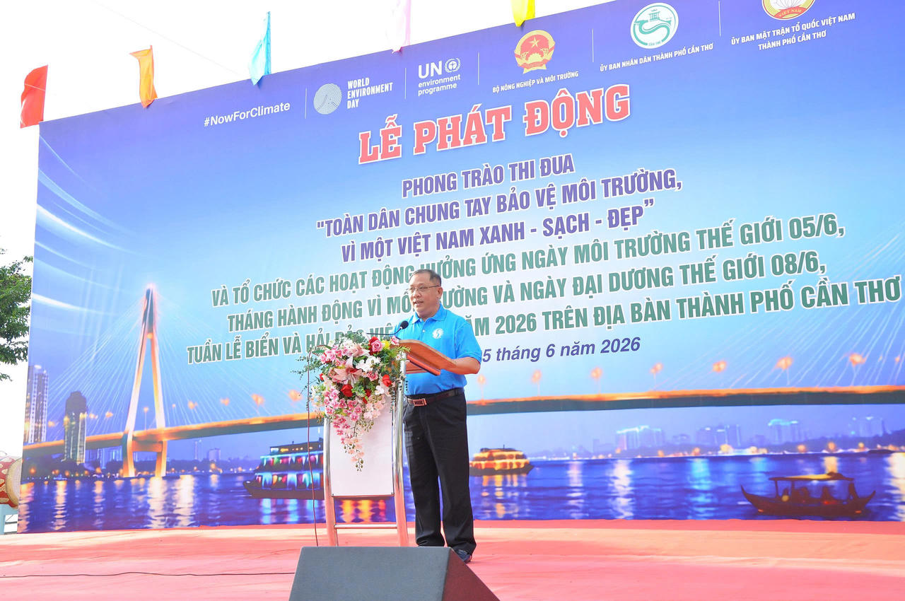 Ông Trần Chí Hùng - Phó Chủ tịch UBND TP Cần Thơ phát biểu tại lễ phát động.