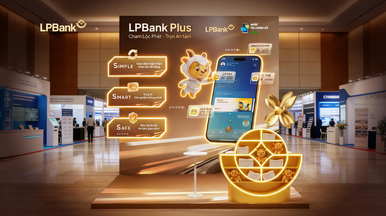 Phối cảnh gian hàng của LPBank tại Lễ hội Tài chính số – Ting Ting Day.