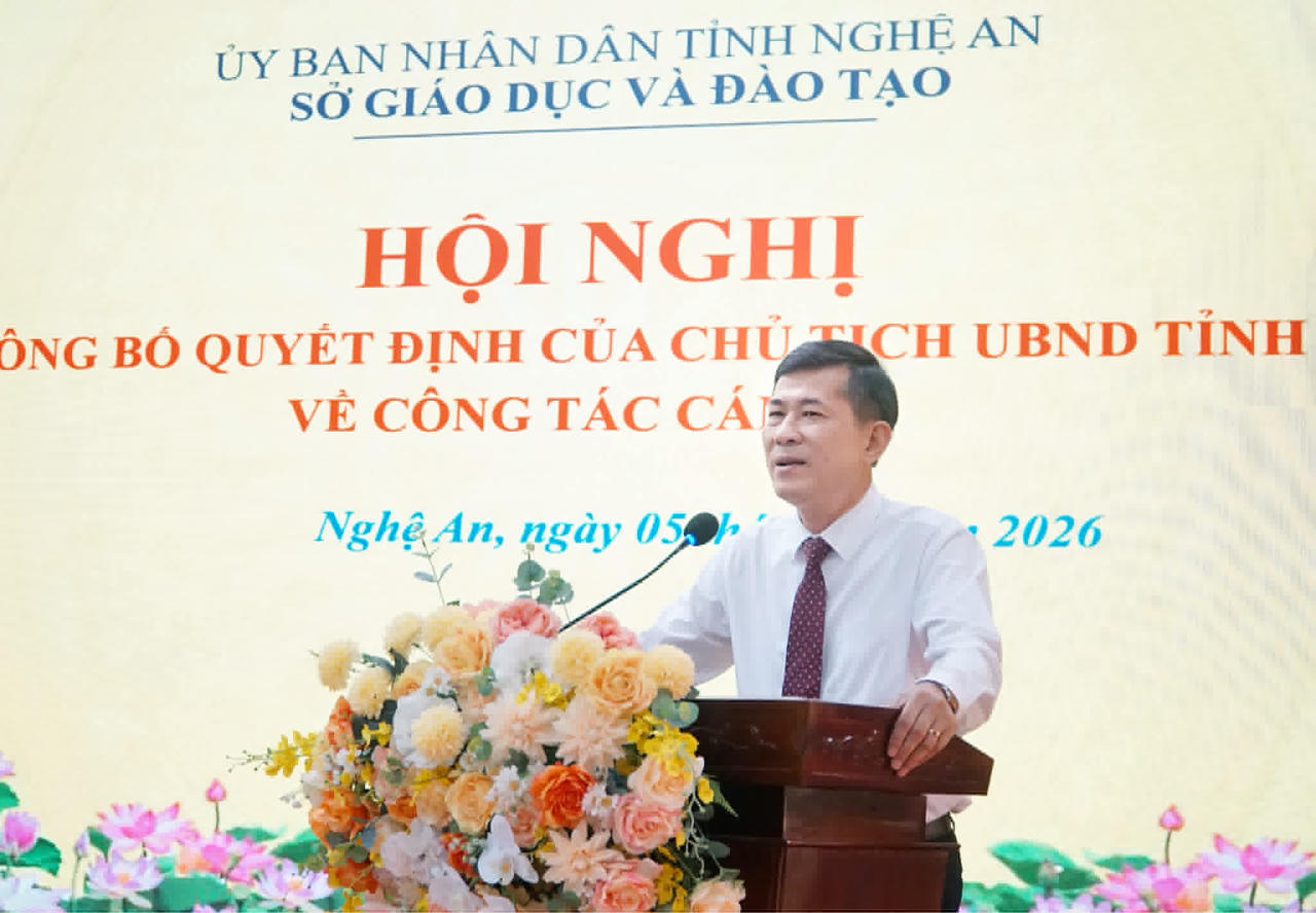 Phó Chủ tịch UBND tỉnh Nghệ An Thái Văn Thành phát biểu tại Hội nghị. Ảnh: Tuyết Lan