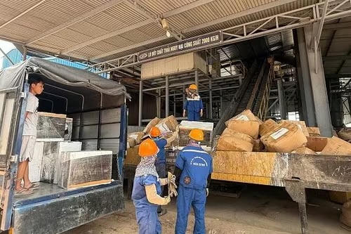 Tiêu huỷ toàn bộ 840kg thịt bò đông lạnh vi phạm dưới sự giám sát của các cơ quan chức năng.