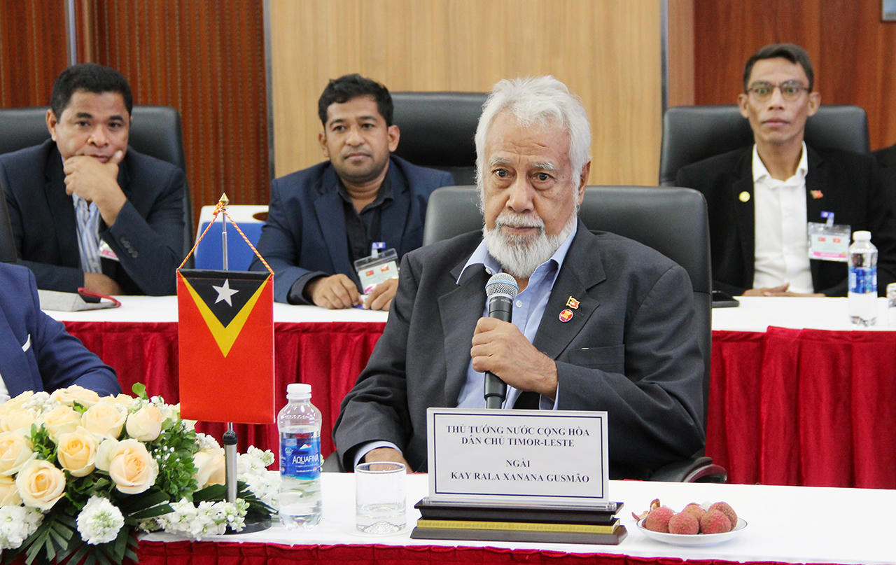 Thủ tướng Timor-Leste Kay Rala Xanana Gusmão phát biểu tại buổi làm việc.