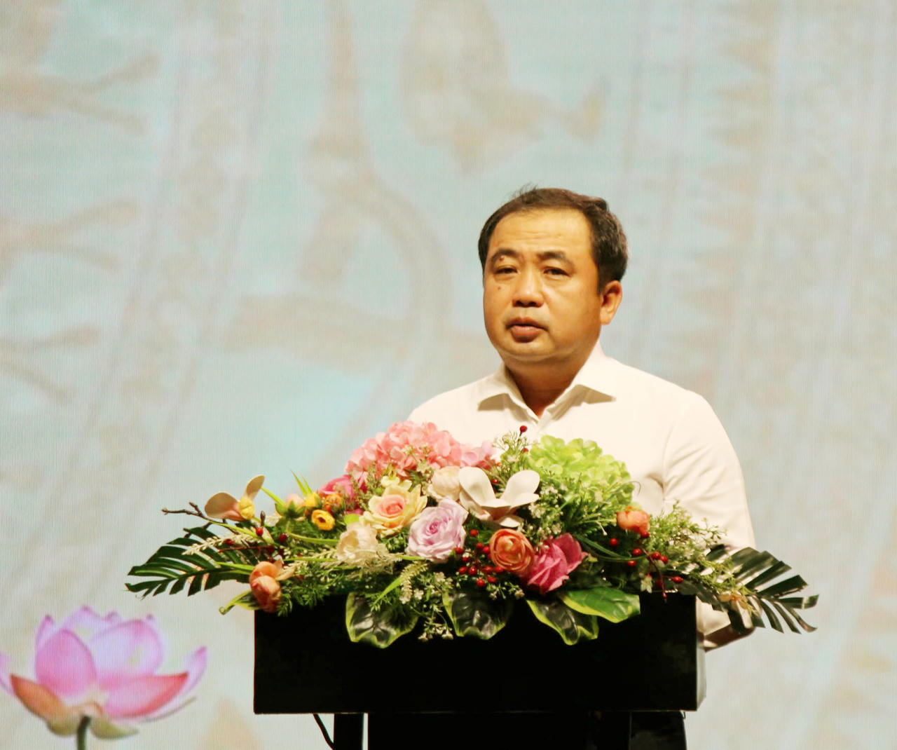 Ông Trần Đức Thắng, Ủy viên Bộ Chính trị, Bí thư Thành ủy Hà Nội phát biểu.&nbsp;