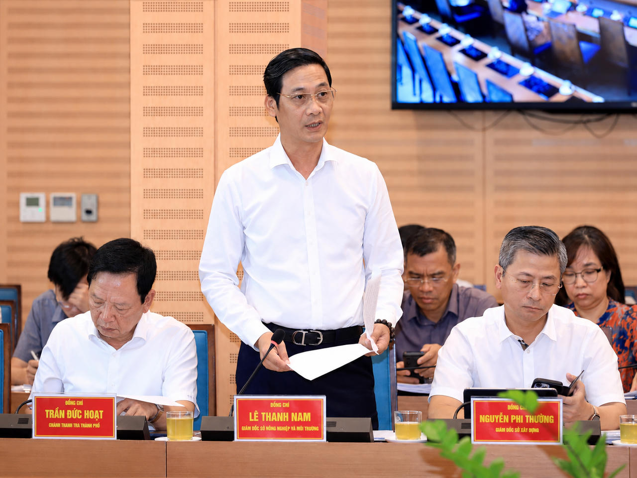 Giám đốc Sở Nông nghiệp và Môi trường Hà Nội Lê Thanh Nam phát biểu. Ảnh: Đình Hiệp