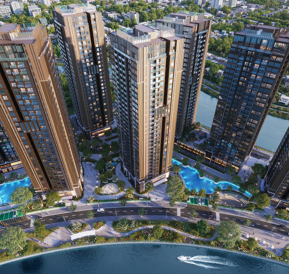 Cloud9 Tower nằm trên trục cảnh quan bên sông Giồng Ông Tố, sở hữu tầm nhìn trọn vẹn hướng sông và cảnh quan nội khu xanh mát.