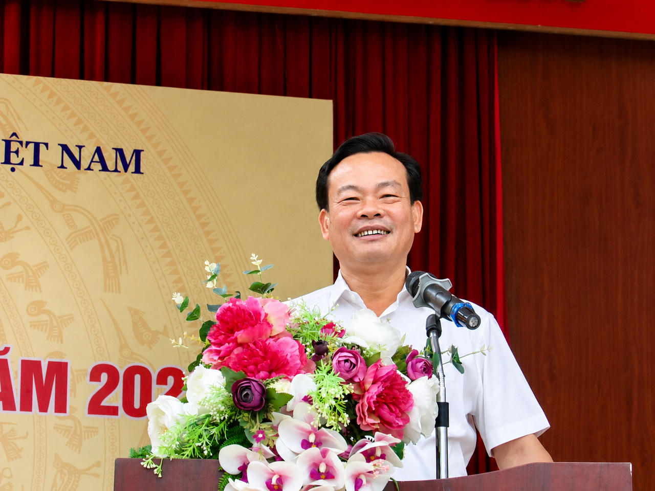 Ông Bùi Tuấn Anh - Thành ủy viên, Bí thư Đảng ủy, Chủ tịch HĐND phường Hồng Hà phát biểu chỉ đạo tại Hội nghị.