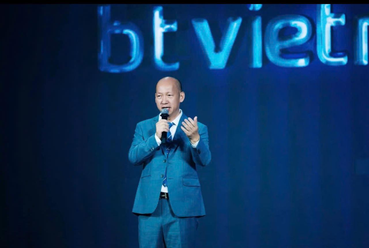 Ông Lưu Bá Thường, Chủ tịch HĐQT Công ty Cổ phần BT Việt Nam (nhà phân phối Bimbosan) phát biểu.