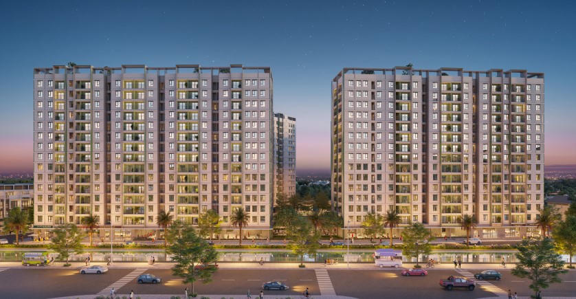 Phối cảnh Dự án nhà ở xã hội tại ô đất II-OM21 phân khu 11 phường Việt Hưng và phường Hoành Bồ.