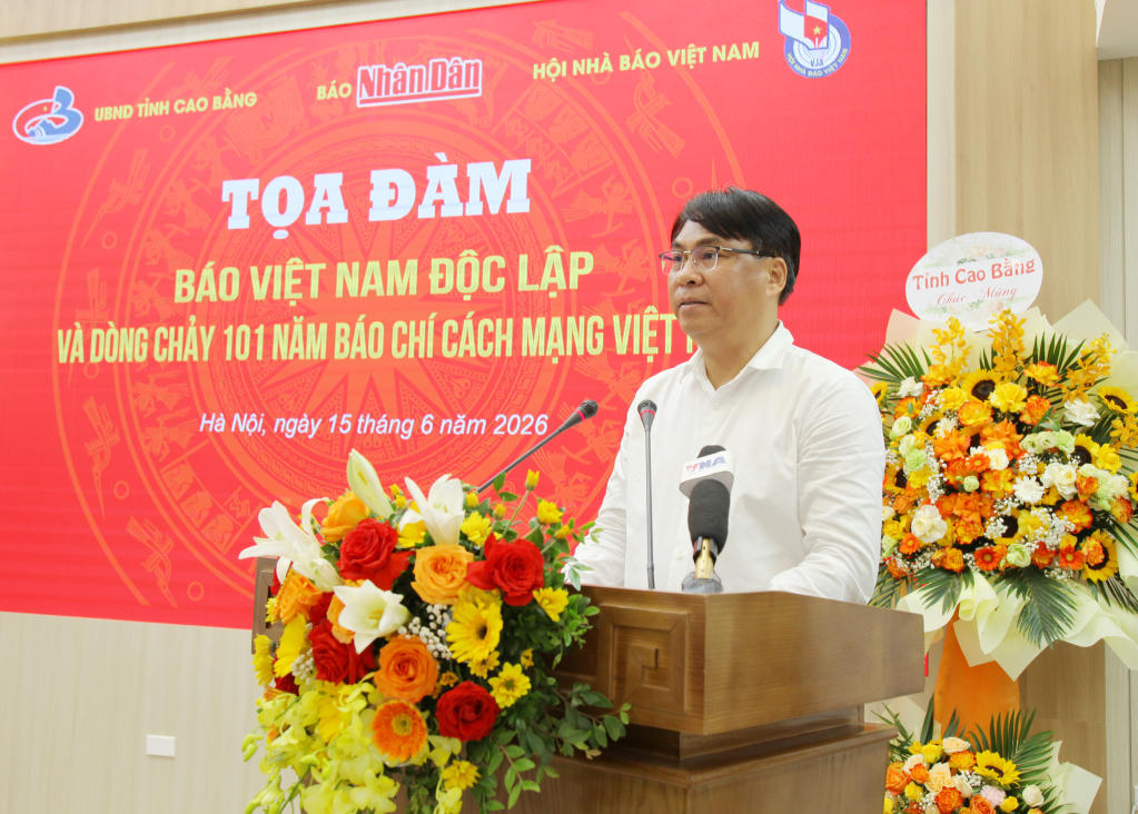 Ông Phan Thăng An, Bí thư tỉnh Cao Bằng phát biểu tại buổi tọa đàm. (Ảnh: PV)